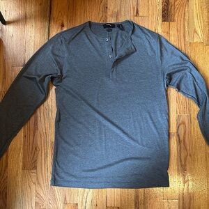 Theory Men's Long Sleeve Gray Henley